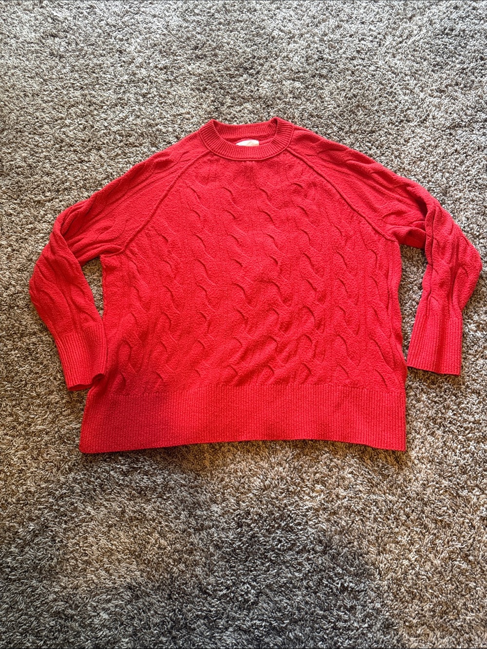 Aerie red cable knit sweater